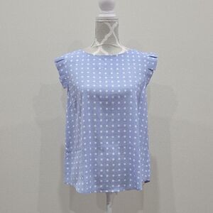 Monteau Los Angeles Blue Polka Dot Top